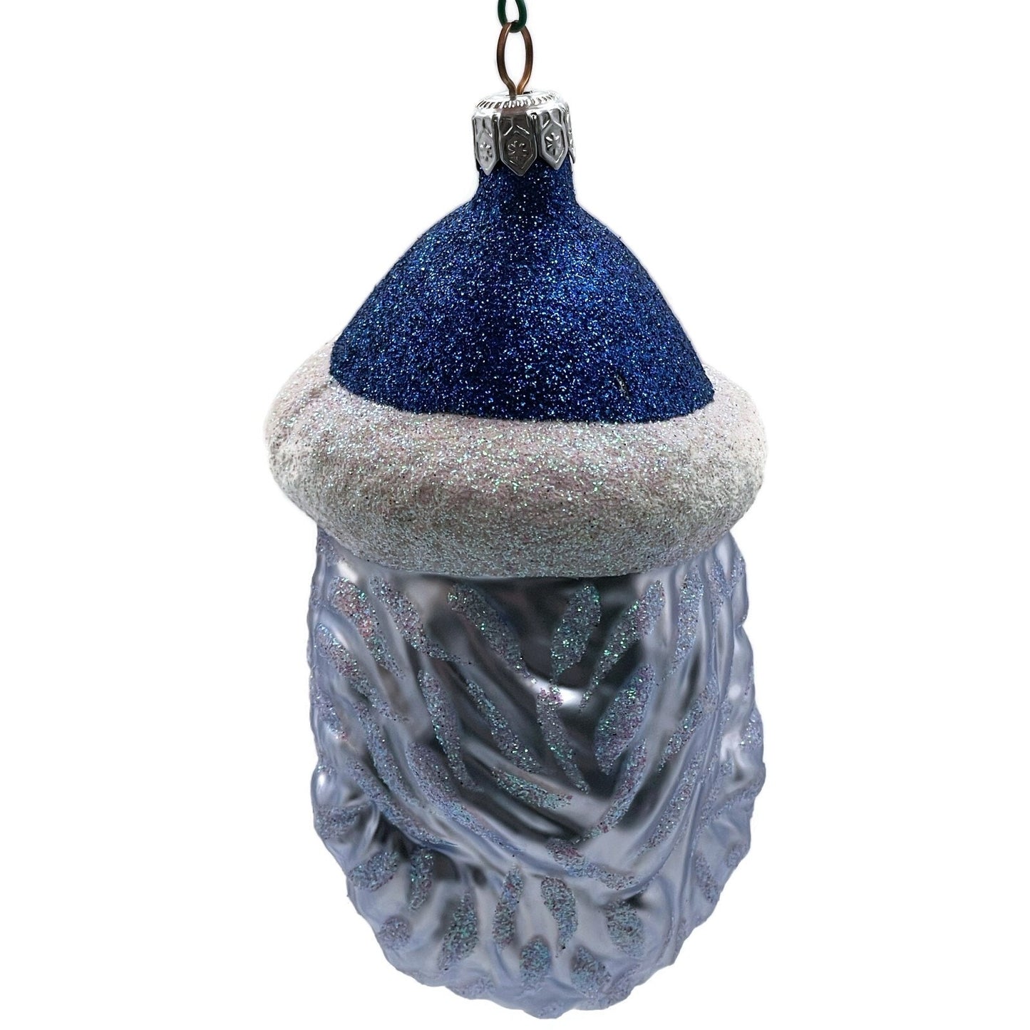 Patricia Breen Blow Ye Winds Blue Hat Santa Claus Head Christmas Tree Ornament