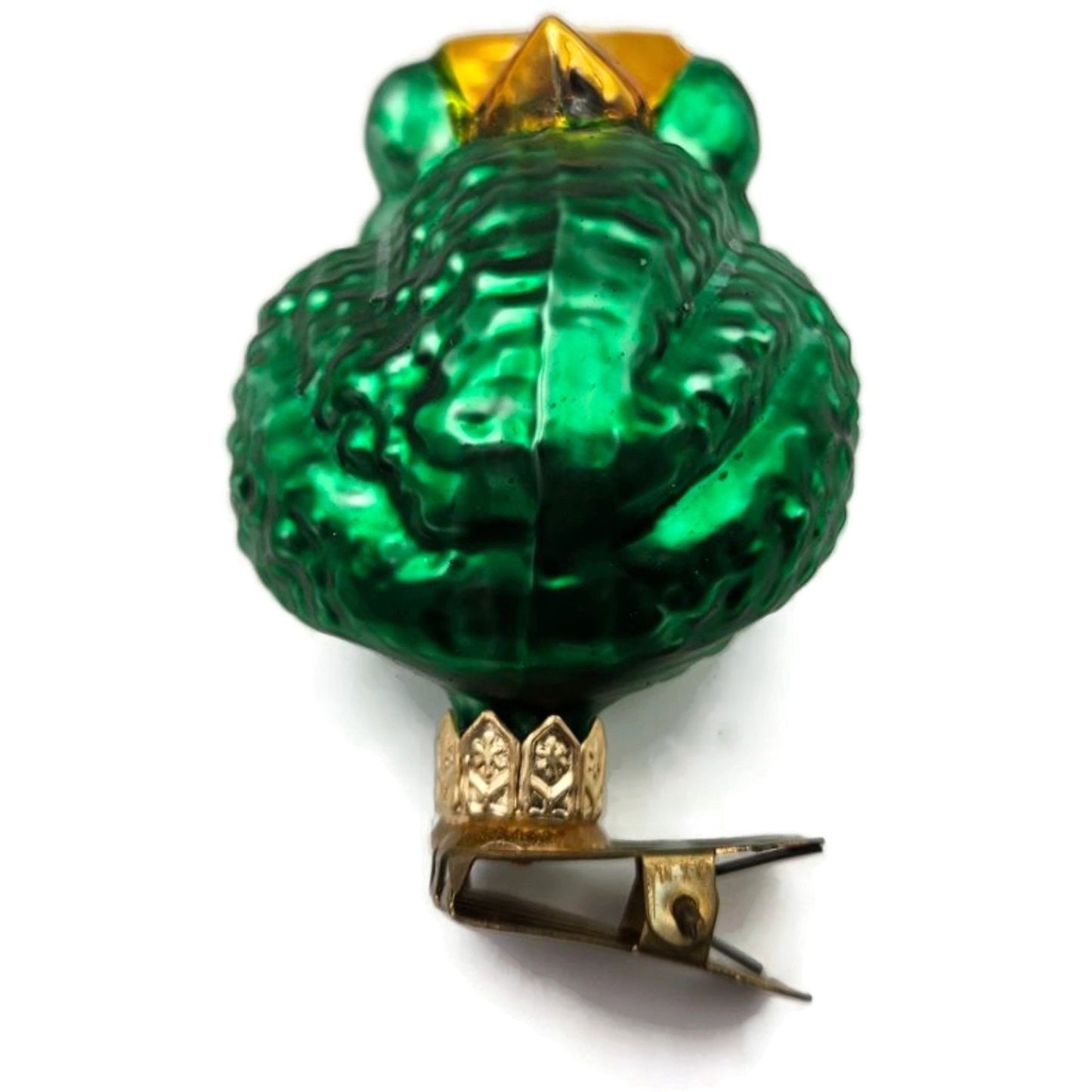 Patricia Breen Frog Prince Green Gold Crown Clip On Christmas Ornament