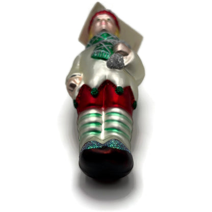 Patricia Breen Jack Frost Red Green Scarf Silver Winter Christmas Ornament 9628