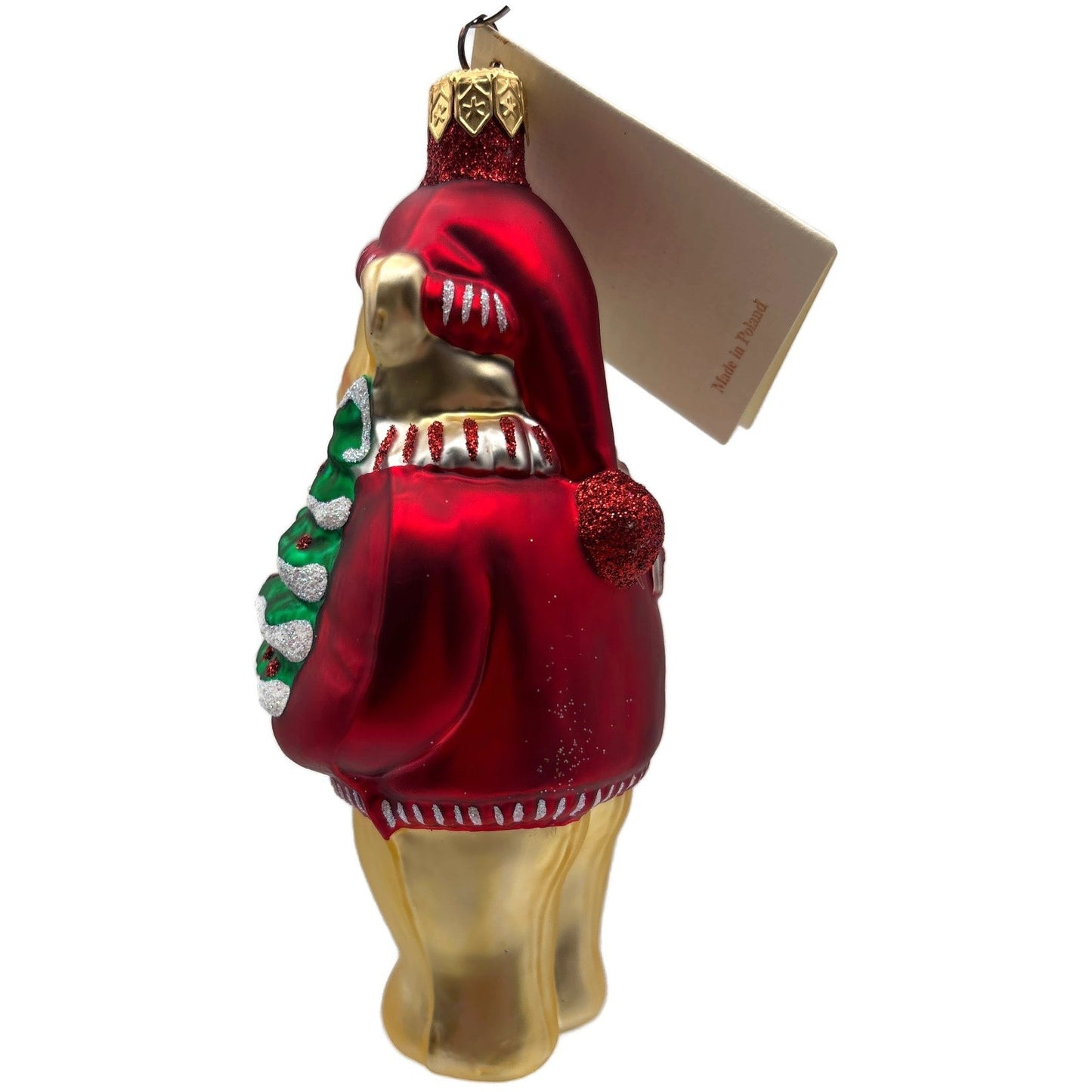 Patricia Breen Papa Bear Red Glittered Ornaments Gold Green Christmas Ornament