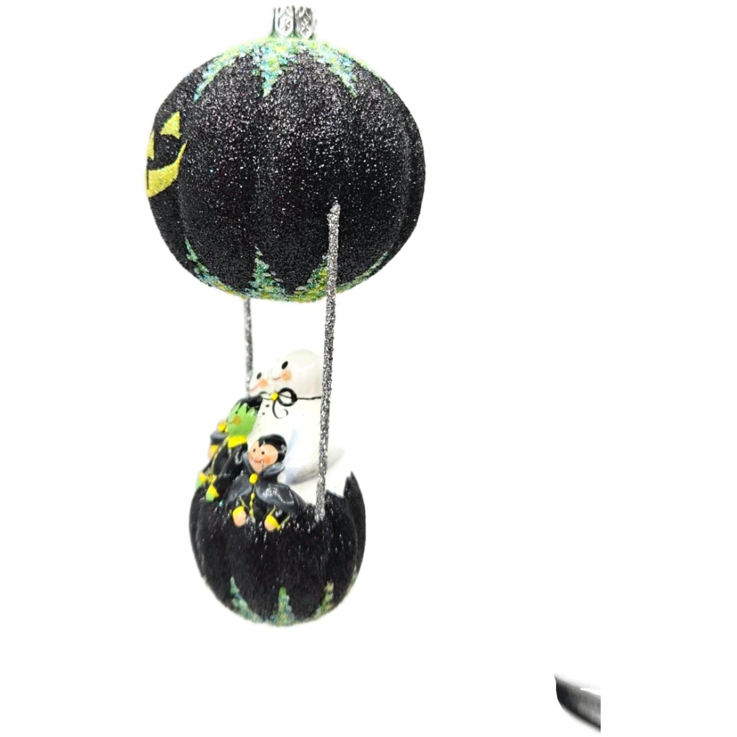 Patricia Breen Sweet Seekers Black Pumpkin Ghost Bat Halloween Tree Ornament