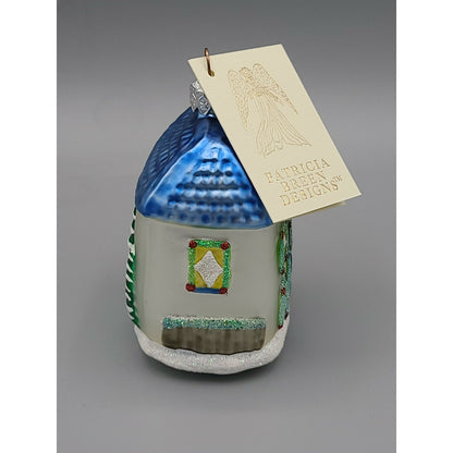 Patricia Breen Garland House Blue Roof Pine Tree Christmas Tree Holiday Ornament