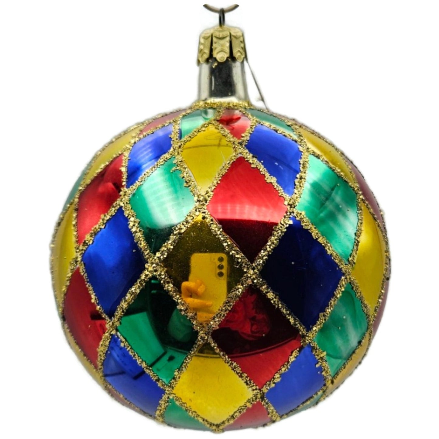 Christopher Radko Carnival Harlequin Ball Orb Christmas Tree Ornament