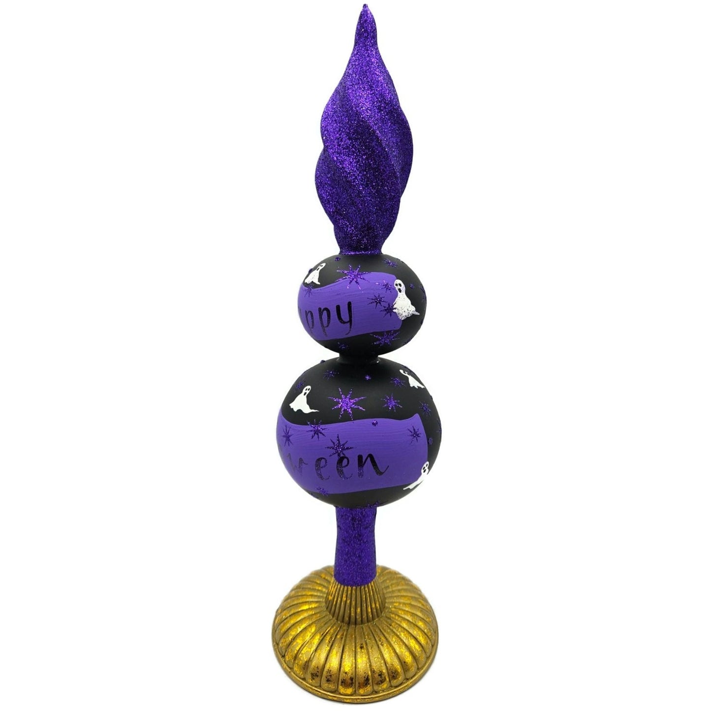 Patricia Breen Happy Halloween Purple Black Ghost Finial Tree Topper 9700AUC
