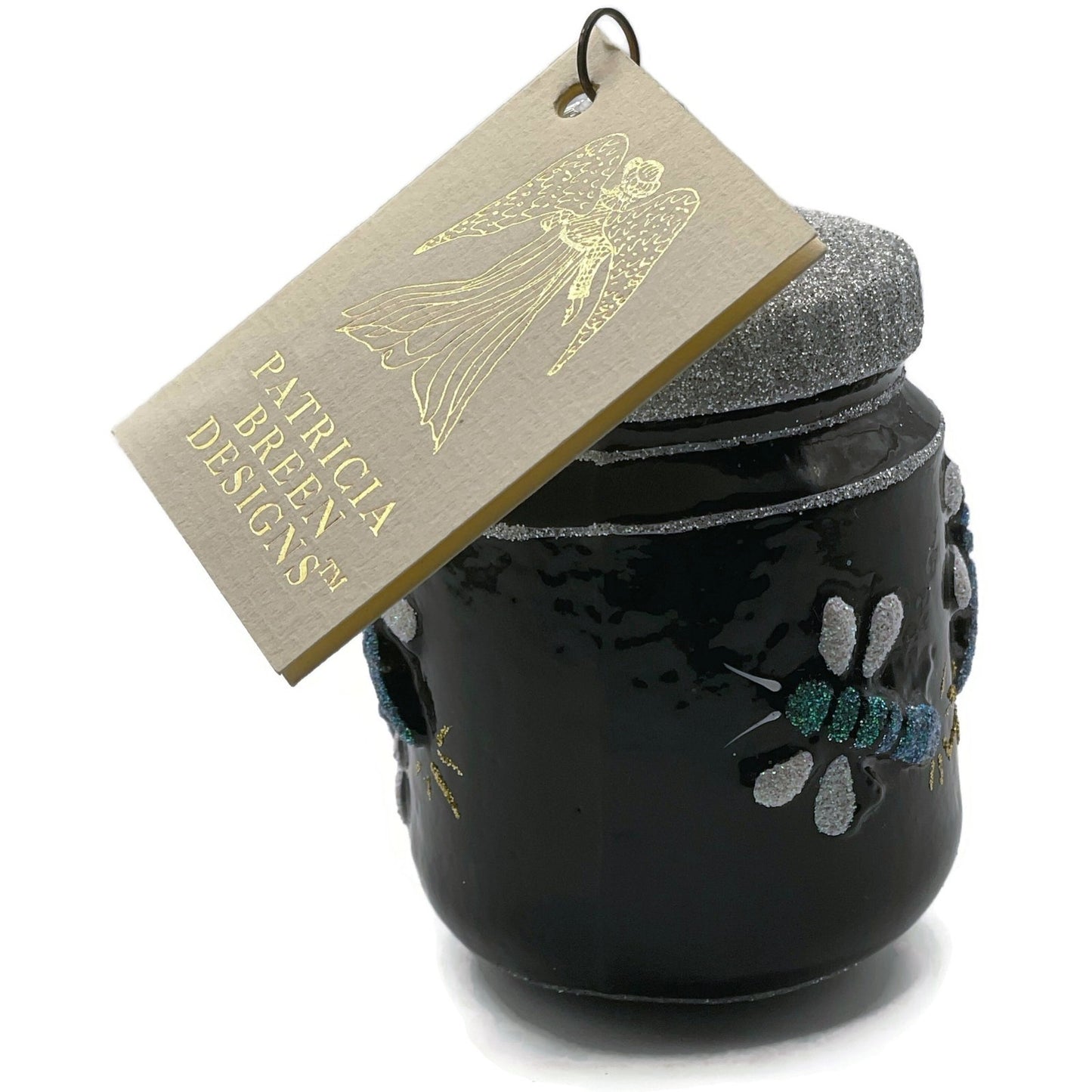 Patricia Breen Firefly Jar Black Bugs Silver Rim Spring Christmas Tree Ornament