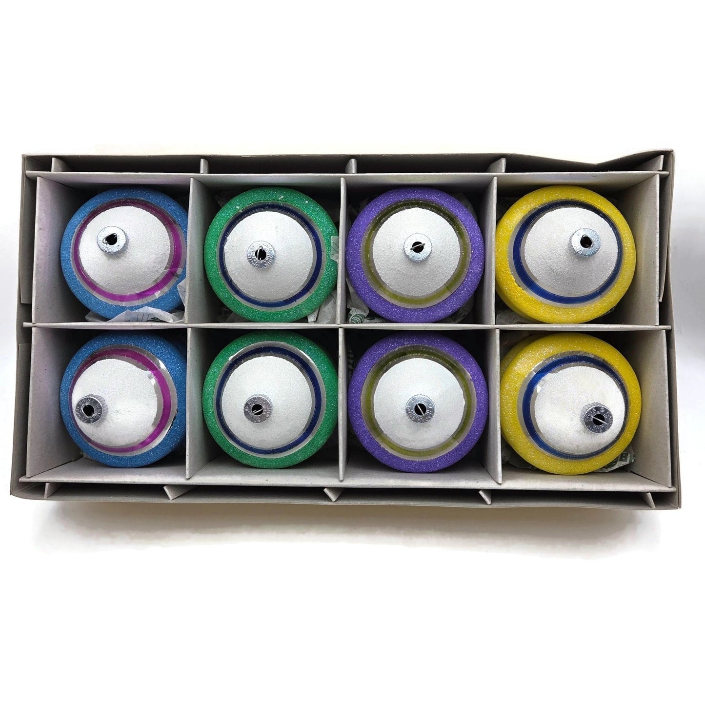 Christopher Radko Shiny Brite Snow Tops Reflector Christmas Tree Ornament Set