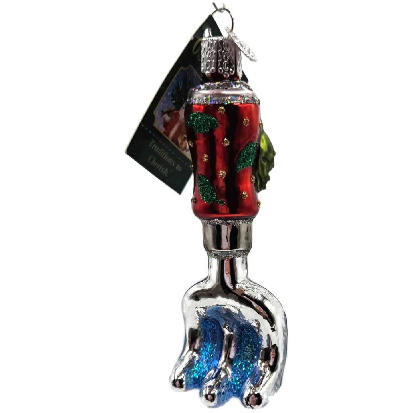 OWC Garden Cultivator Rake Frog Yard Work Glass Old World Christmas Ornament