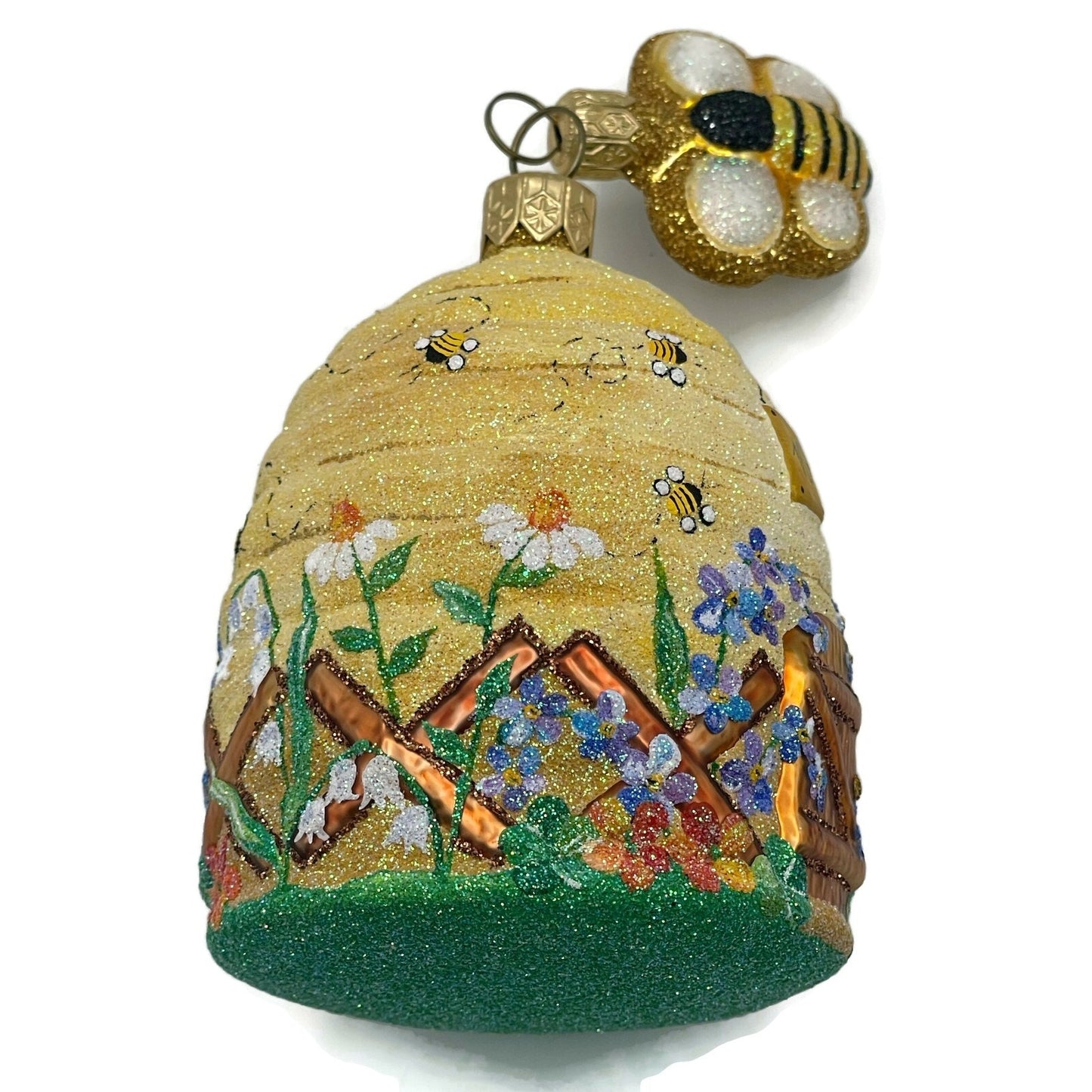 Patricia Breen Chelsea Beeskep Bees Flowers Spring Holiday Christmas Ornament