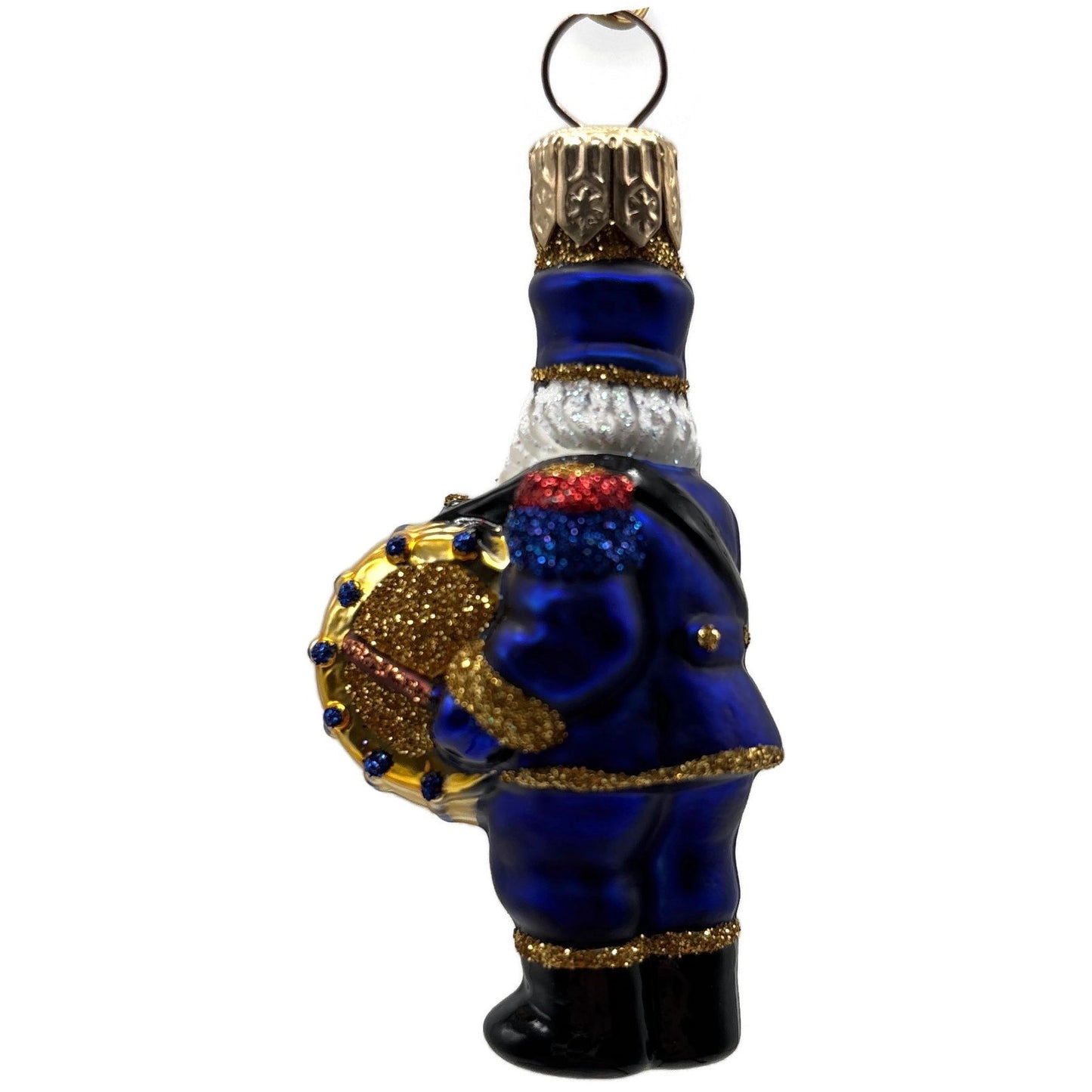 Patricia Breen Drummer Santa Claus Blue Gold Musical Christmas Tree Ornament
