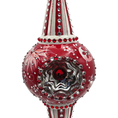 Patricia Breen Looking Glass Chinoiserie Red Reflector Christmas Tree Ornament