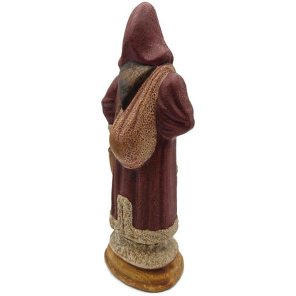 Vaillancourt Folk Art Country Home Red Father Christmas Sack Of Apples Figurine