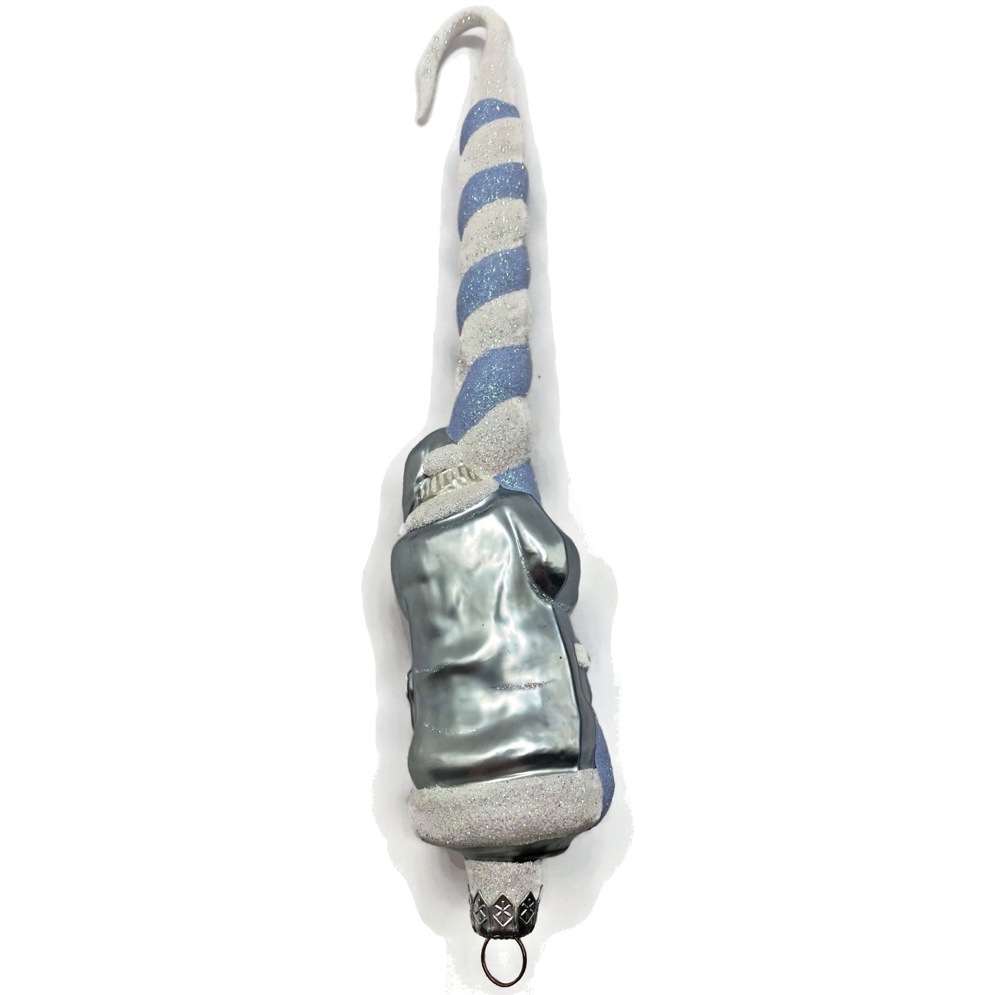 Patricia Breen Peppermint Santa Claus Light Blue Striped Christmas Ornament AIC
