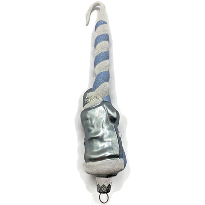 Patricia Breen Peppermint Santa Claus Light Blue Striped Christmas Ornament AIC
