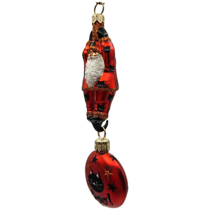 Patricia Breen Cirque de Nicoud Santa Medallion Kitty Faces Halloween Ornament