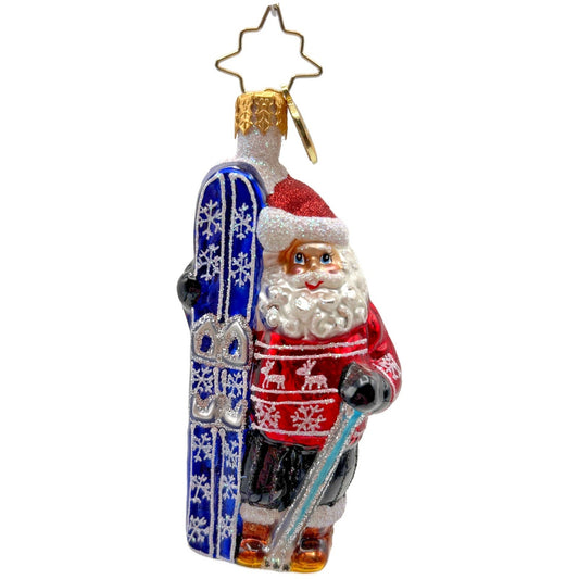 Christopher Radko Hitting The Slopes Santa Little Gem Christmas Ornament 1018356