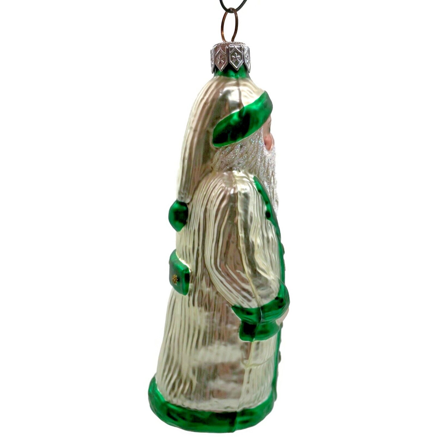 Patricia Breen Clover Santa Claus St Patricks Gold Green Christmas Tree Ornament