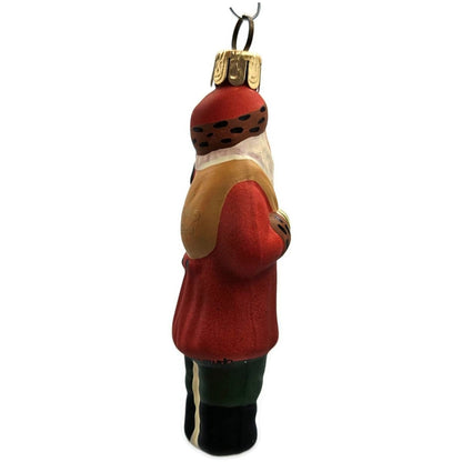 Vaillancourt Mini Red Father Christmas With Tree Glass Holiday Ornament