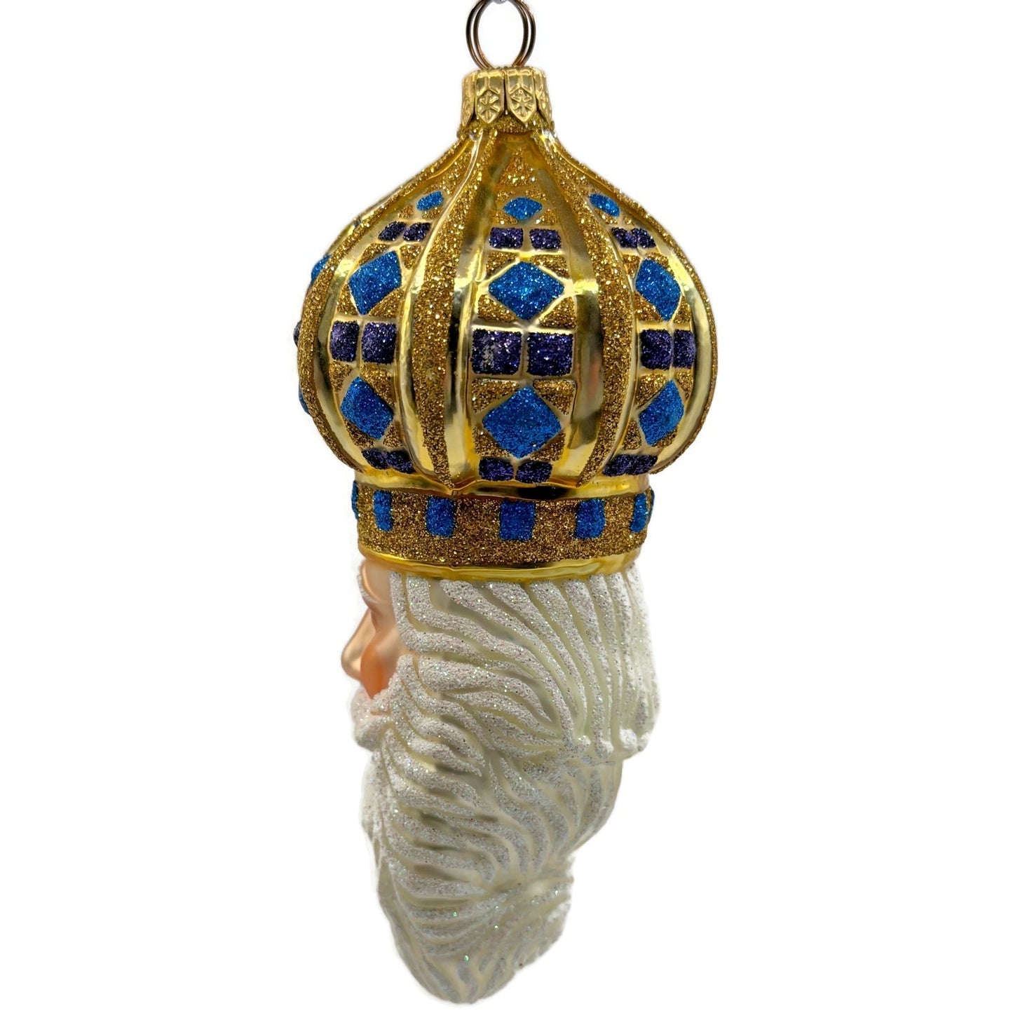 Patricia Breen Bijoux Noel Santa Claus Head Gold Crown Christmas Ornament 2101