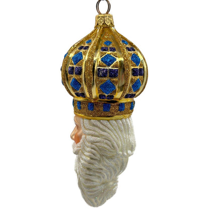 Patricia Breen Bijoux Noel Santa Claus Head Gold Crown Christmas Ornament 2101