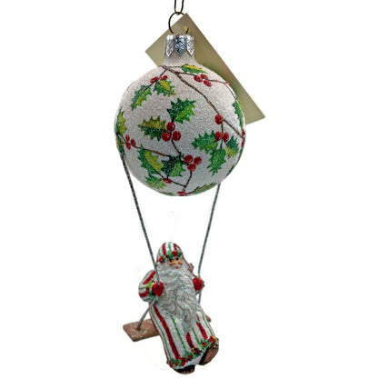 Patricia Breen Ornament Swing Time Holly Santa Claus Stripe Christmas Tree Decor
