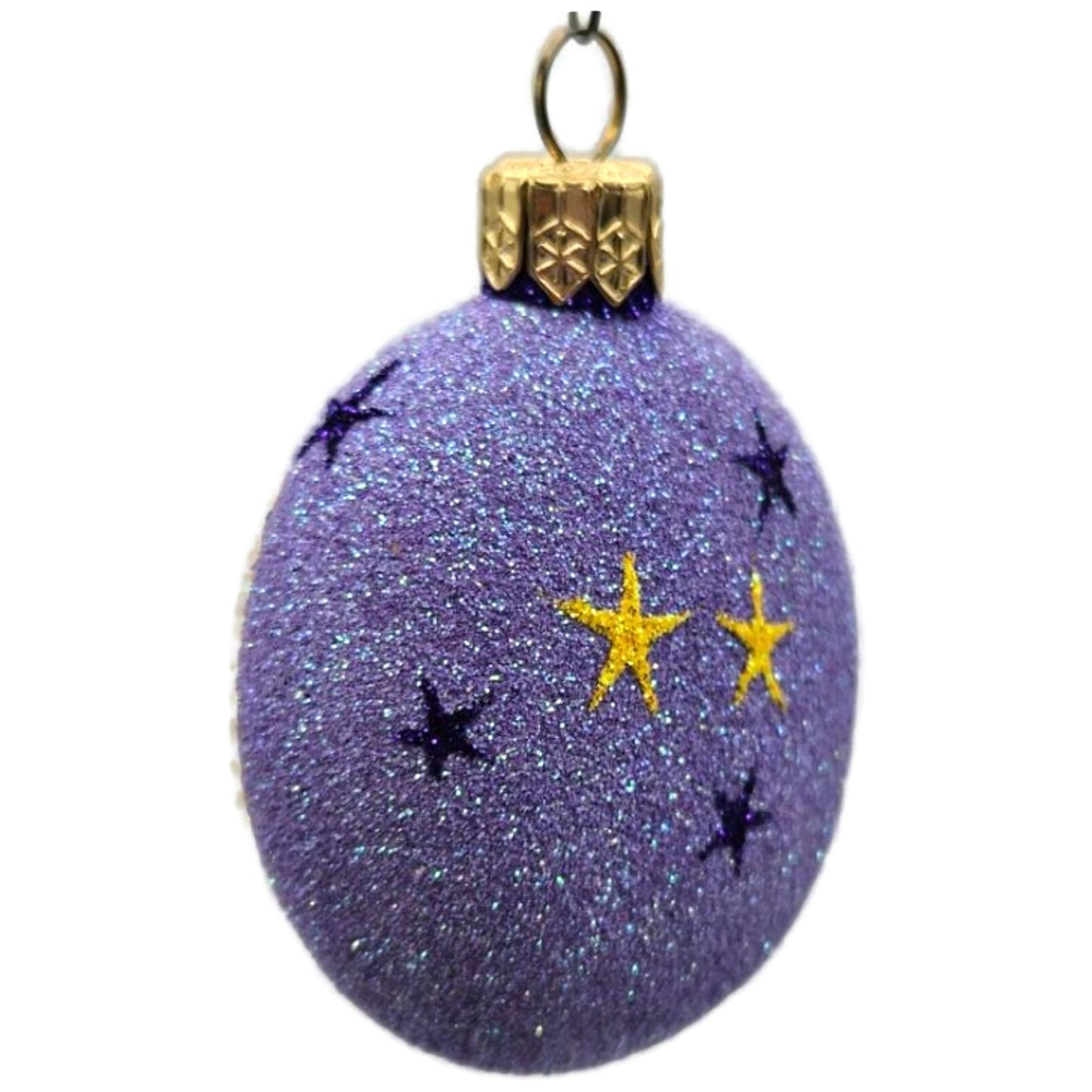 Patricia Breen Salem Medallion Violet Moon Stars Glass Halloween Ornament 2212