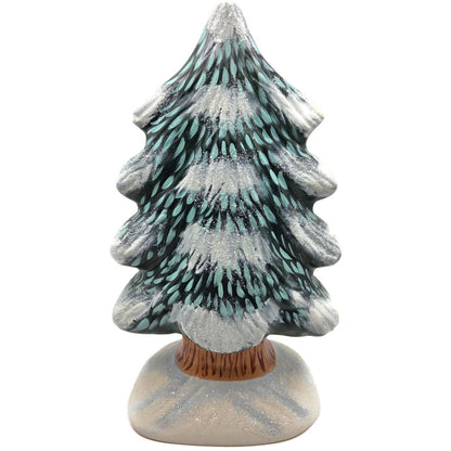 Vaillancourt Folk Art Large Tree Chalkware Forest Snow Christmas Tree Figurine