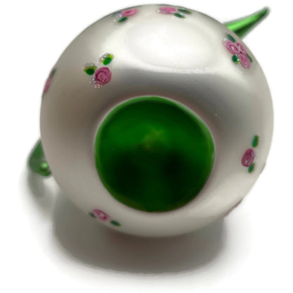 Patricia Breen Sweet Cream Pearl Green Pink Roses Spring Christmas Tree Ornament