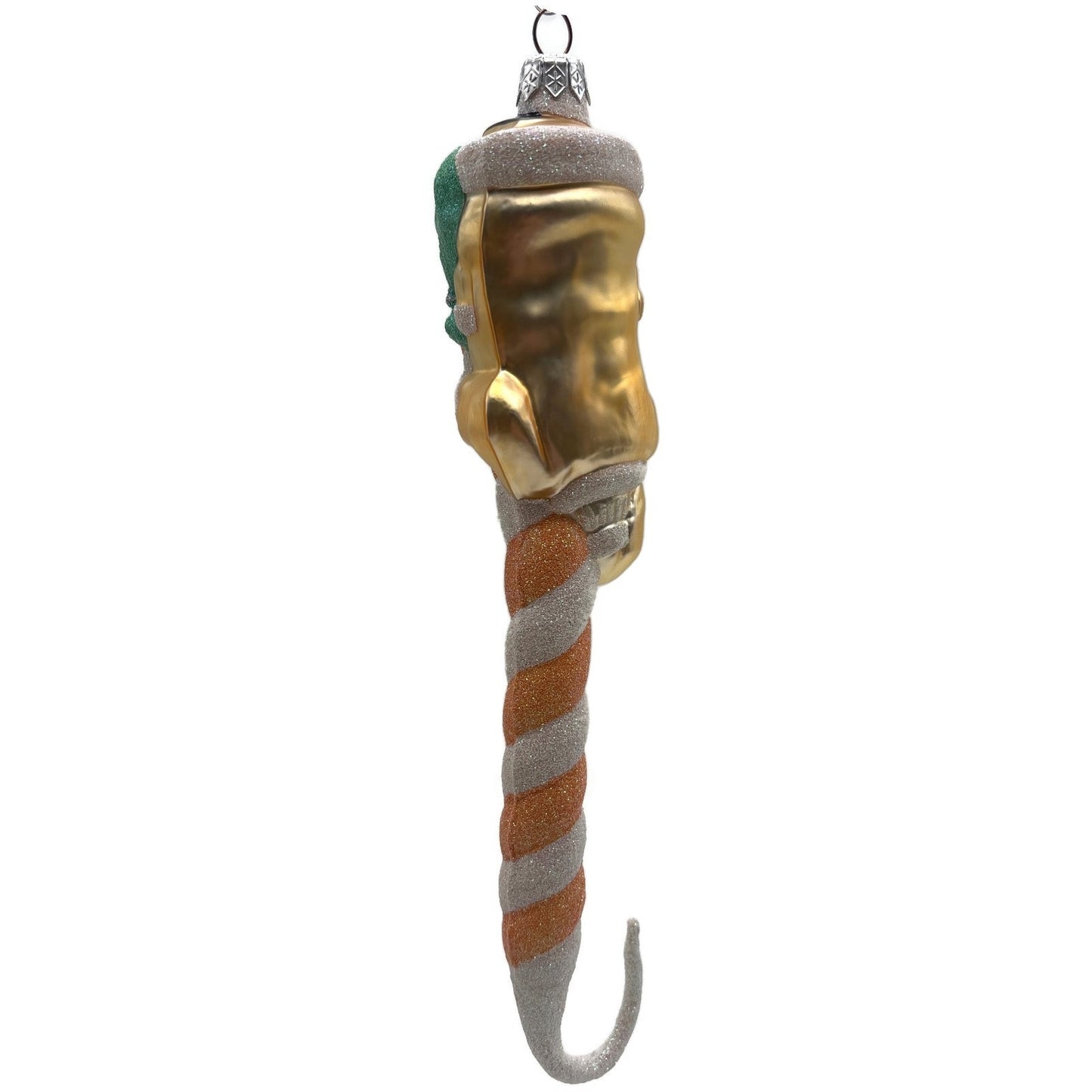 Patricia Breen Peppermint Santa Peach Striped Christmas Ornament Peachtree Place