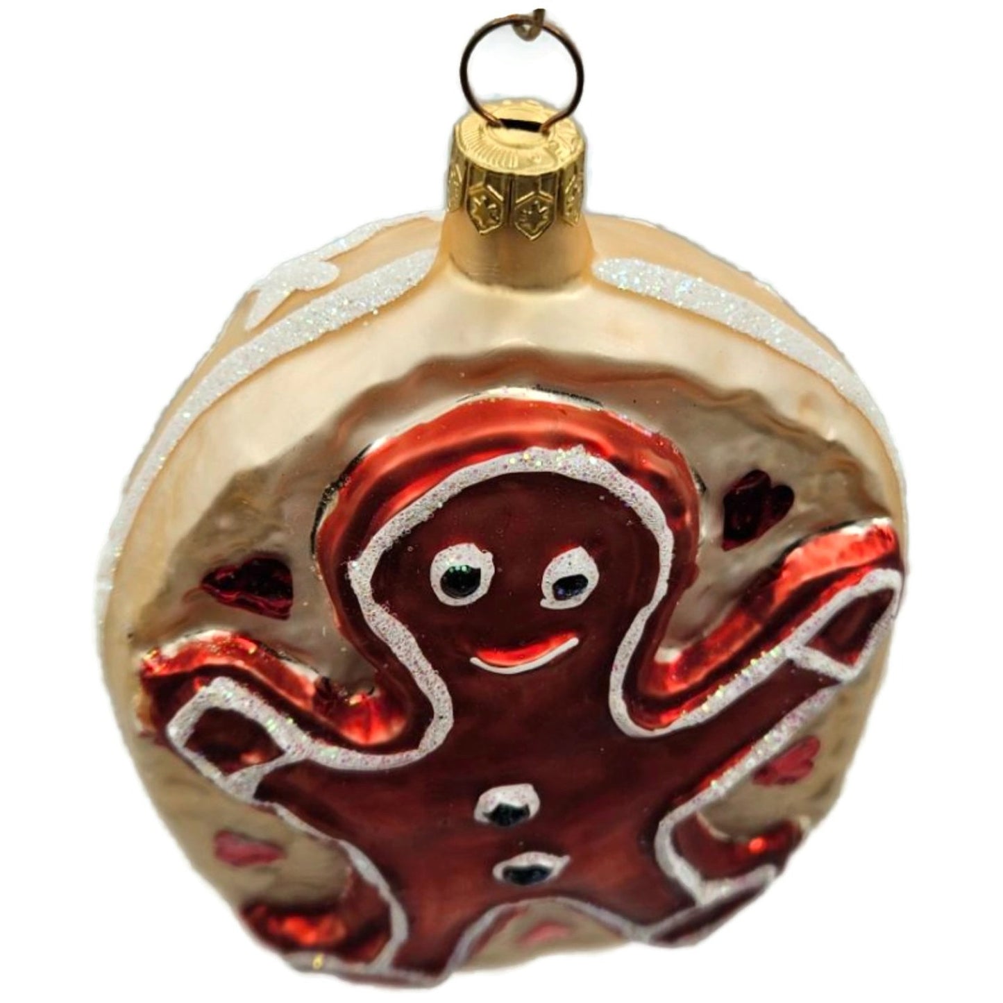 Christopher Radko Ginger Hearts Red Gingerbread Man Christmas Ornament 96-239-0