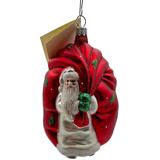 Patricia Breen Advent Santa Claus Red Trees Dots Christmas Tree Ornament