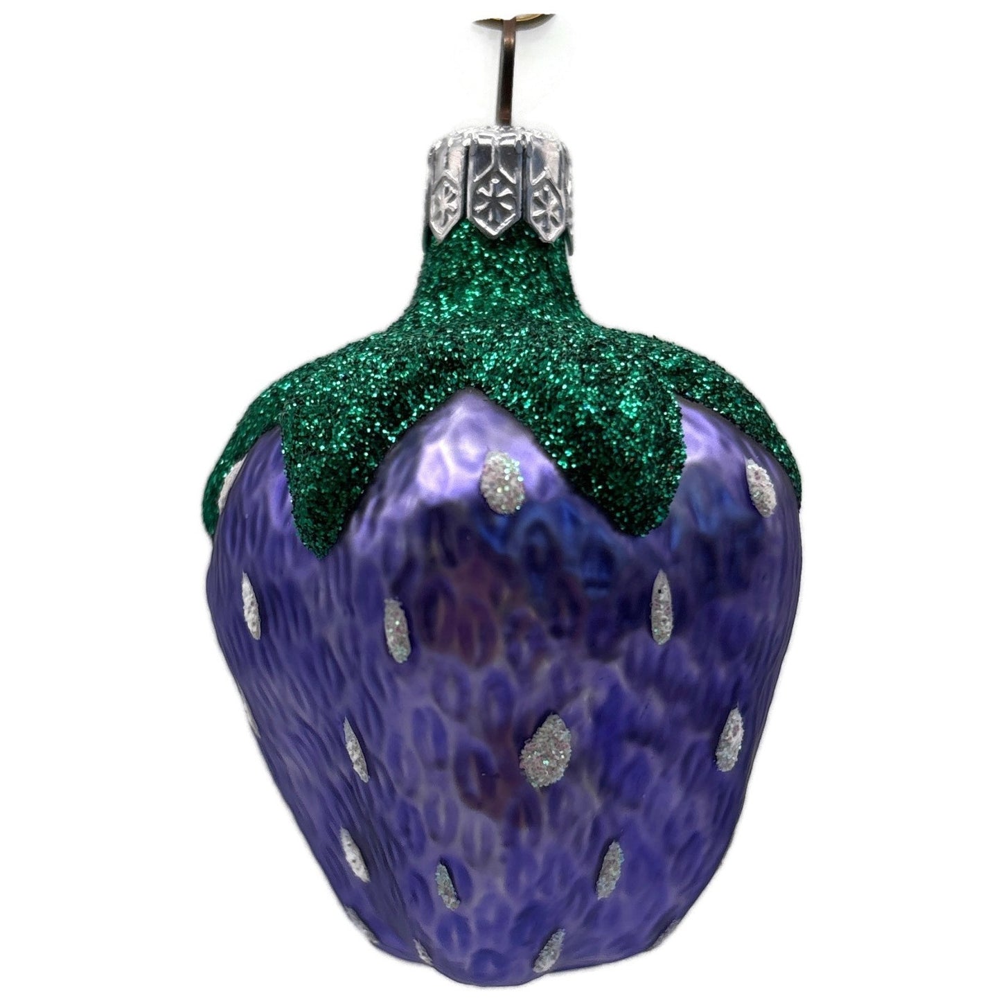 Patricia Breen Frosted Strawberry Purple Spring Christmas Ornament Signed CATZ