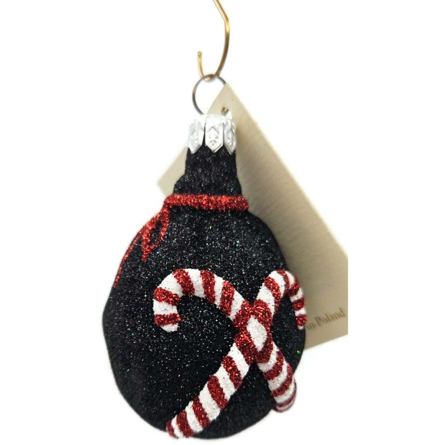 Patricia Breen Peppermint Sack Black Candy Canes Christmas Tree Ornament CATZ