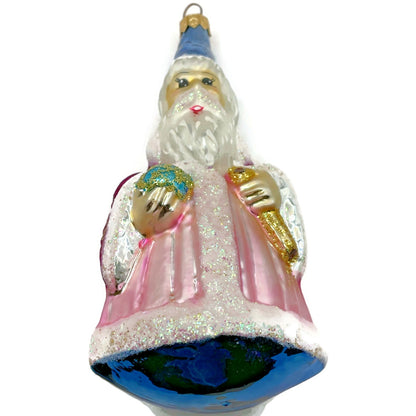 Christopher Radko Incantation Wizard Santa Merlin Pink Christmas Tree Ornament