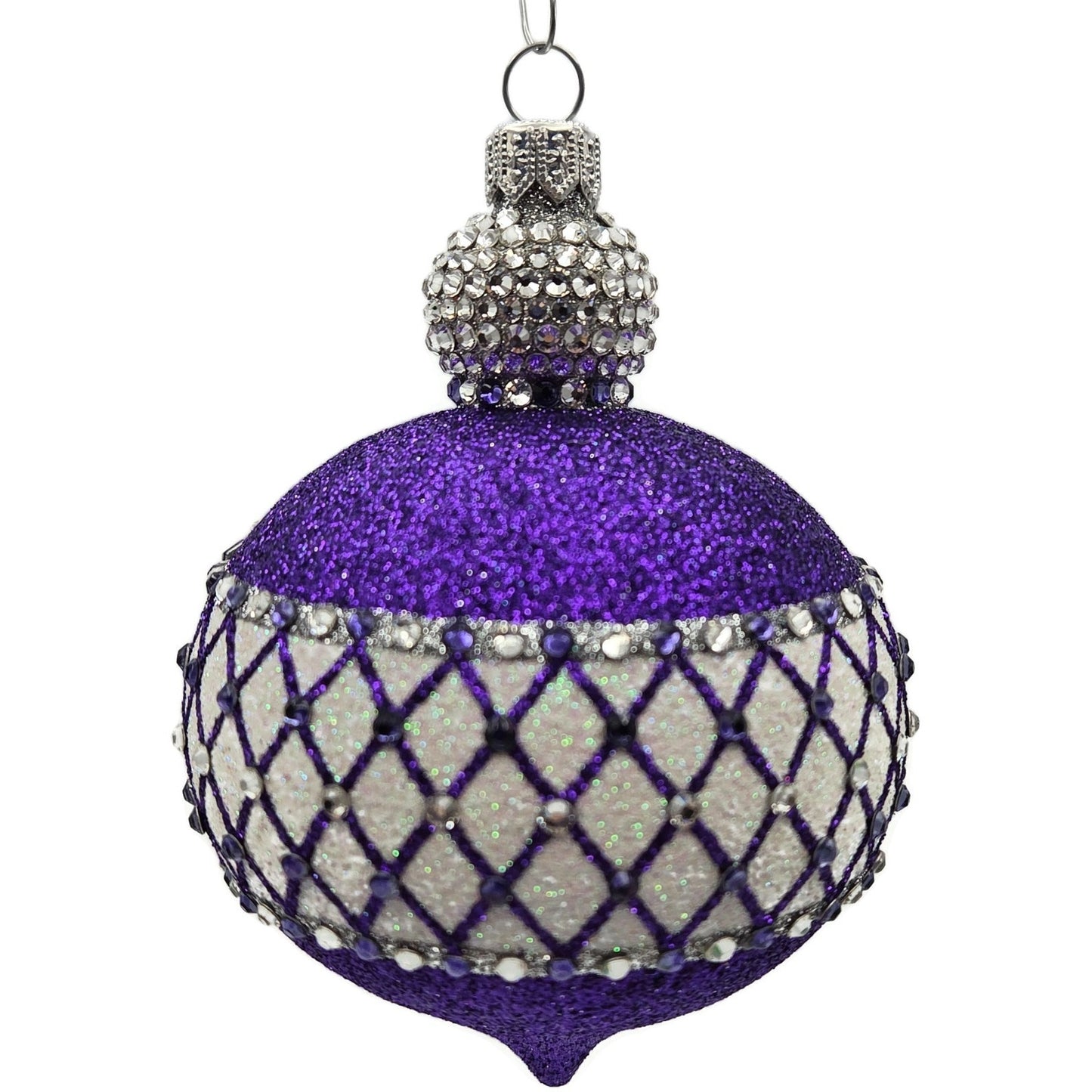 Patricia Breen Anniversary Reflector Purple Glitter Chameleon Christmas Ornament