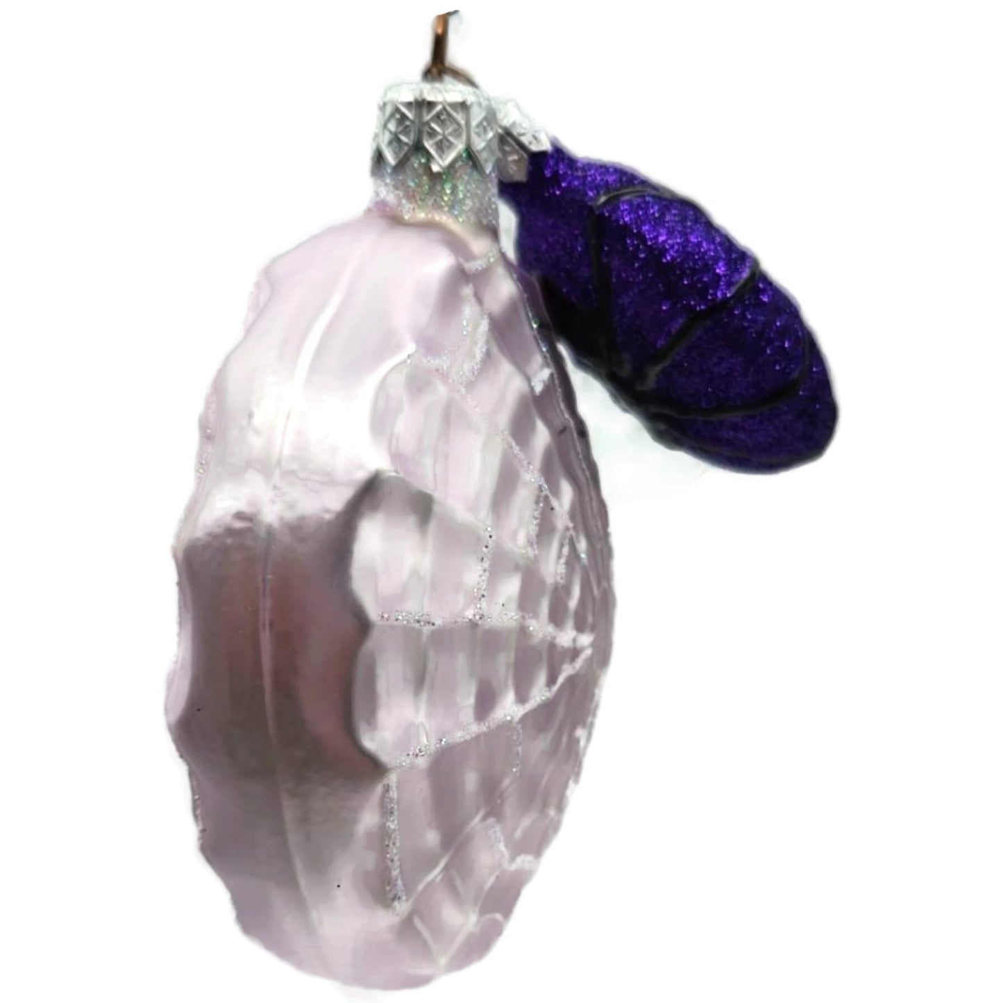 Patricia Breen Victorian Spider Web Lavender Black Glass Halloween Ornament 9650