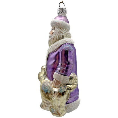 Patricia Breen Just What I Wanted Lavender Santa Dog Christmas Tree Ornament