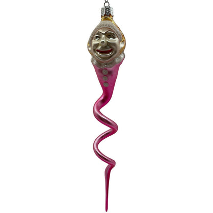 Christopher Radko Clown Snake Pink Gold Jester Spiral Twist Christmas Ornament