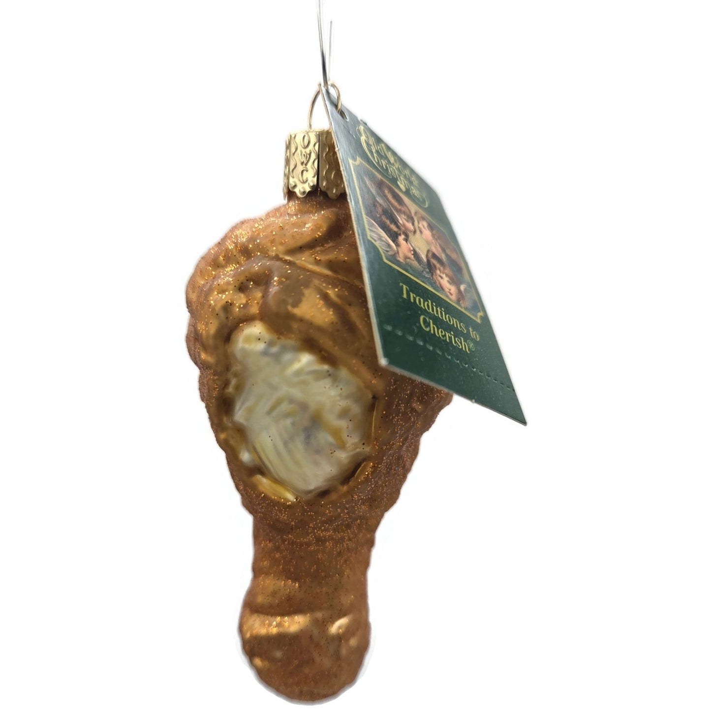 OWC Fried Chicken Leg Food Ornament Blown Glass Old World Christmas Tree Decor