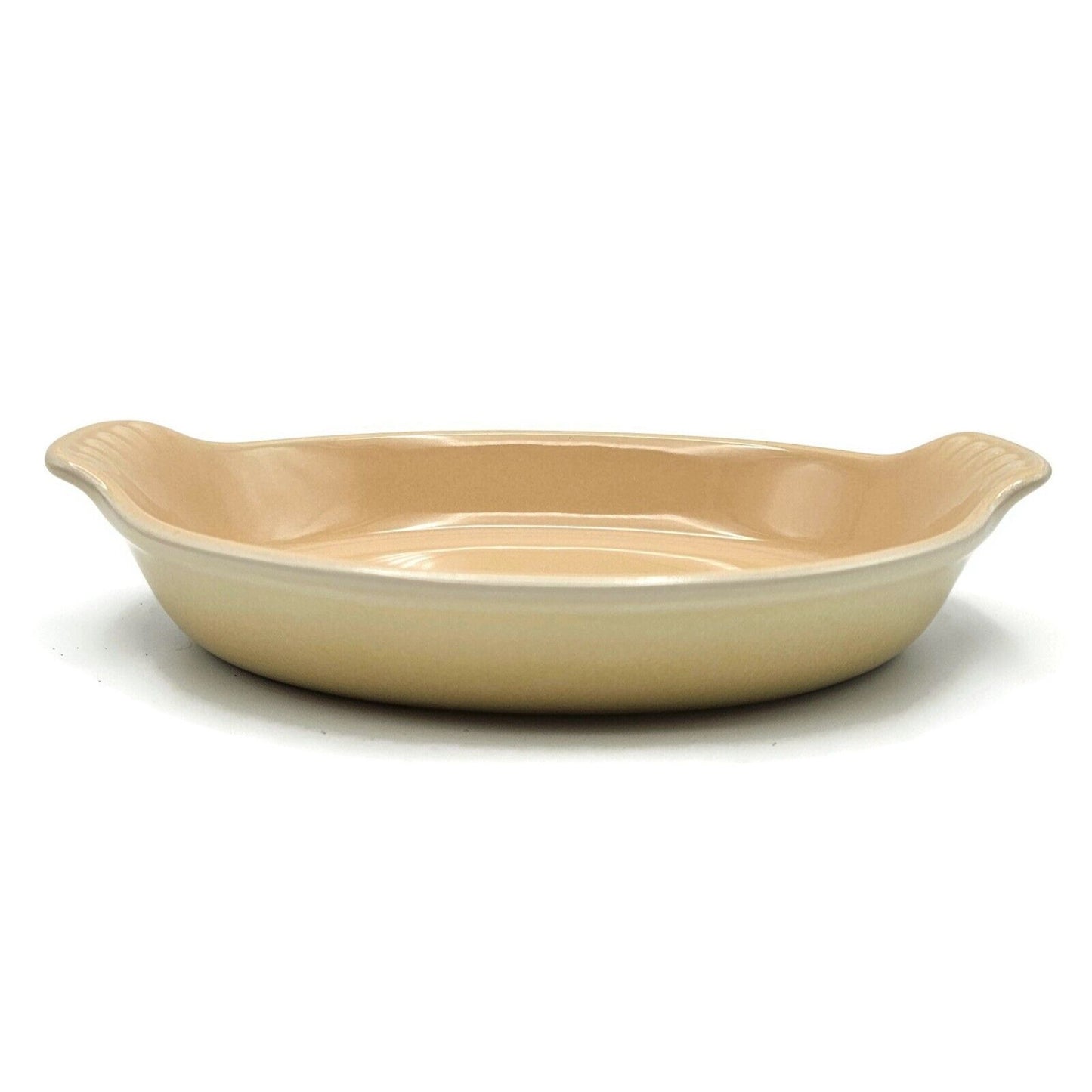 Le Creuset Stoneware Yellow Tan Oval Heritage Petite Au Gratin Baking Dish 6 oz