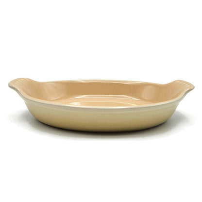 Le Creuset Stoneware Yellow Tan Oval Heritage Petite Au Gratin Baking Dish 6 oz