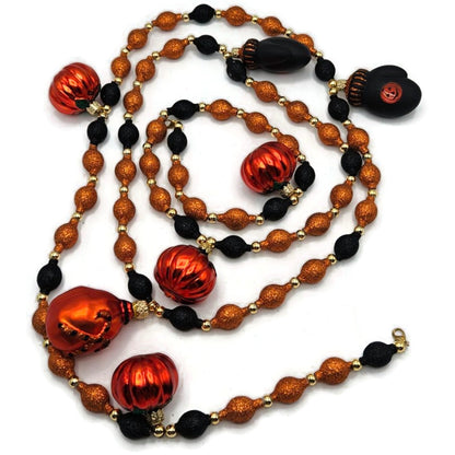 Patricia Breen Halloween Garland Pumpkins Mittens Glass Glitter OOAK 2000CO