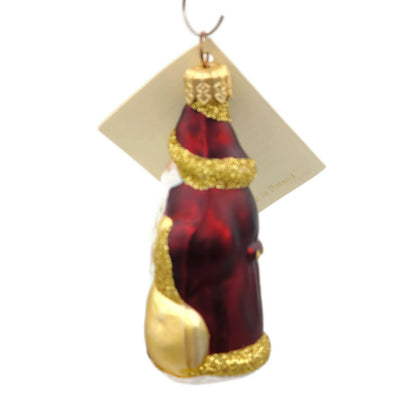 Patricia Breen Miniature Woodland Santa Bordeaux Gold Christmas Holiday Ornament