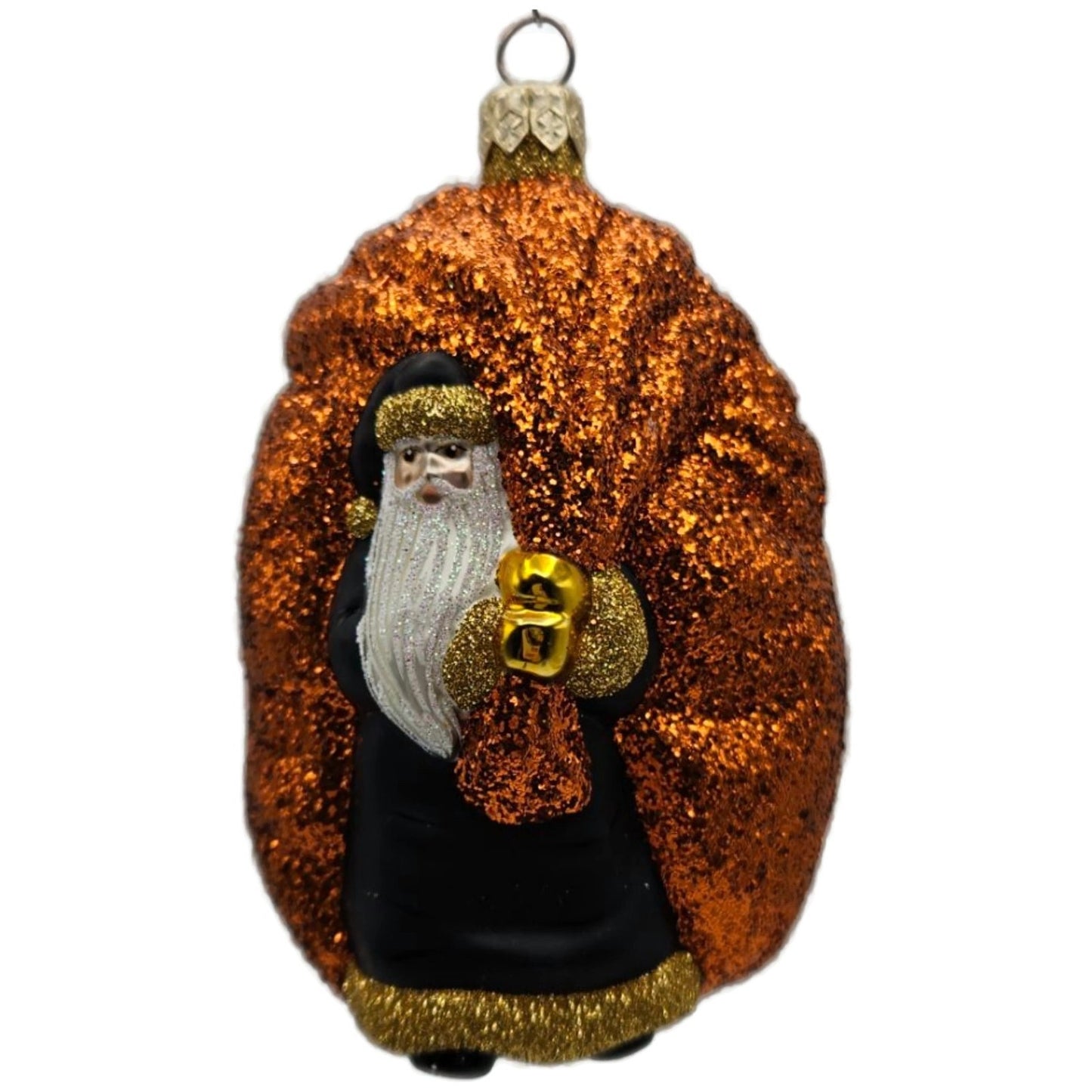 Patricia Breen Advent Santa Halloween Pumpkin Orange Black Christmas Ornament
