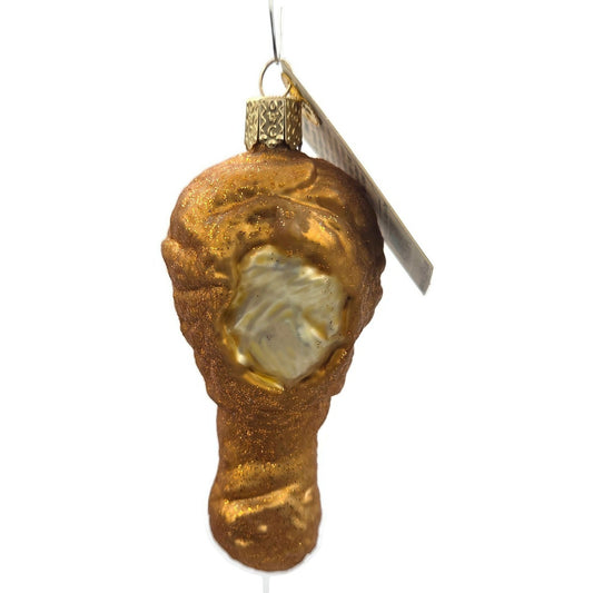 Old World Christmas Fried Chicken Golden Brown Leg OWC Blown Glass Ornament