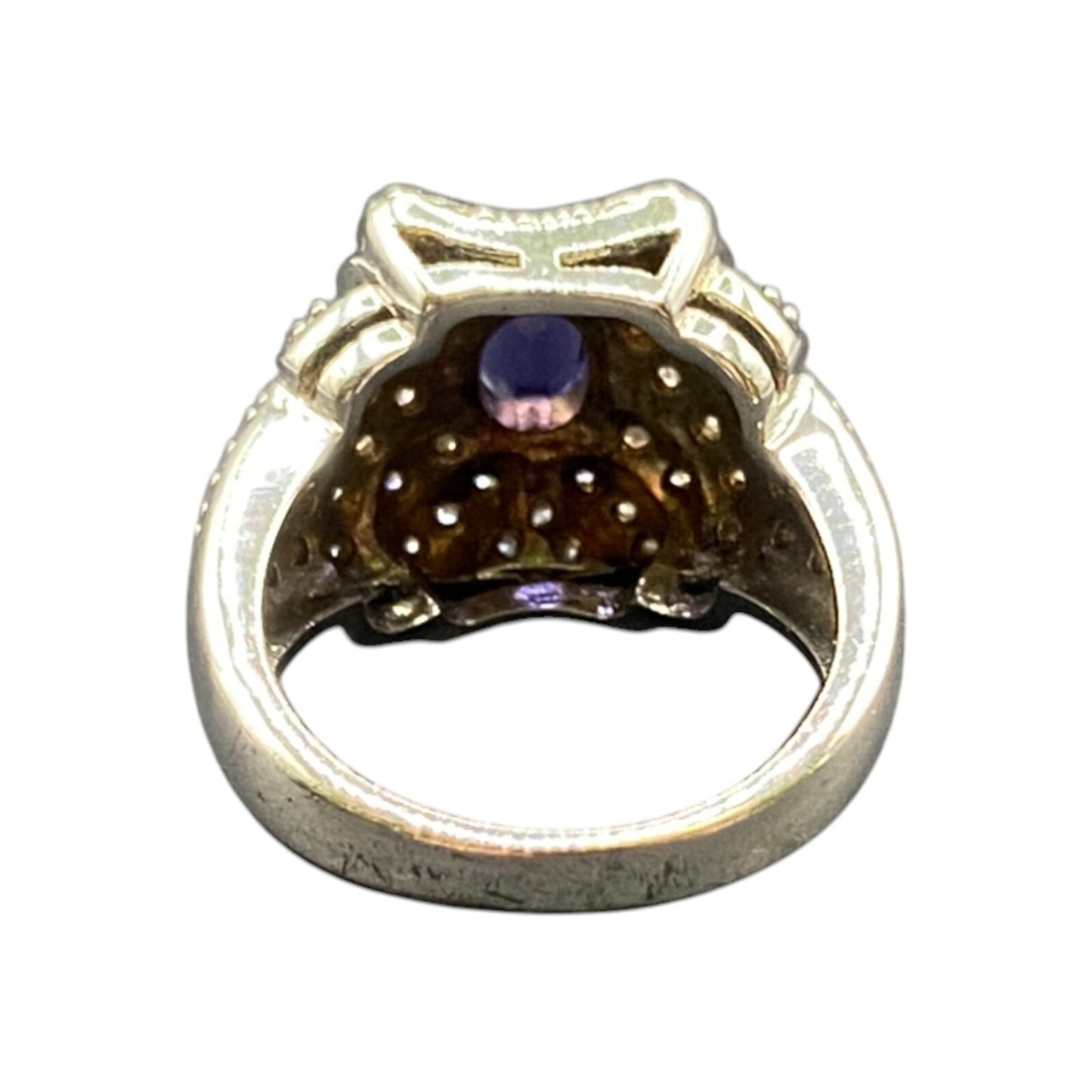 925 Sterling Silver Prong Set Tanzanite Gemstone Ring Made in Thailand Size 8
