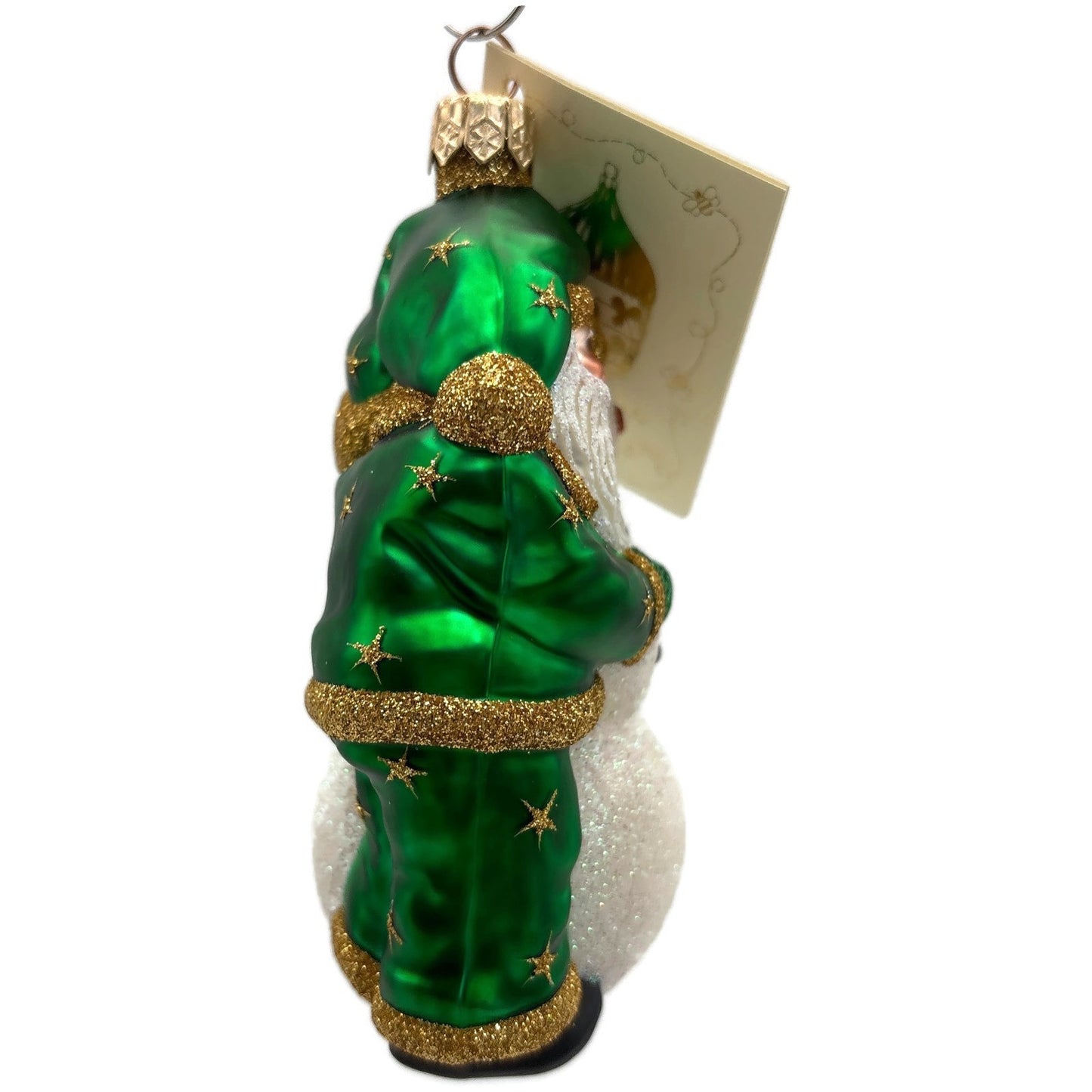 Patricia Breen Friends Green Gold Stars Santa Snowman Christmas Tree Ornament