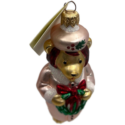 Patricia Breen Mama Bear Pink Green Red Holly Christmas Tree Ornament