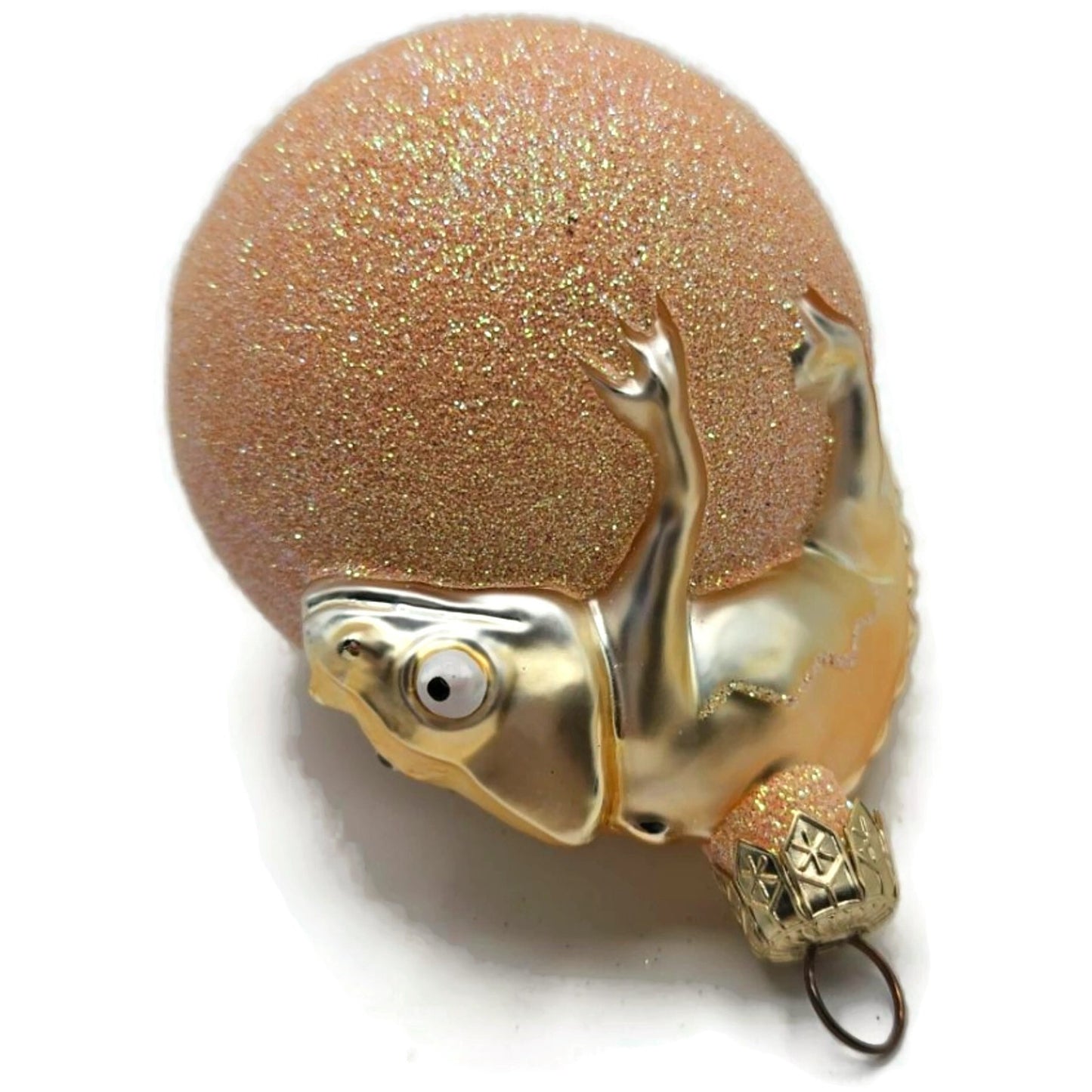 Patricia Breen Chameleon Peach Glittered Christmas Spring Tree Ornament