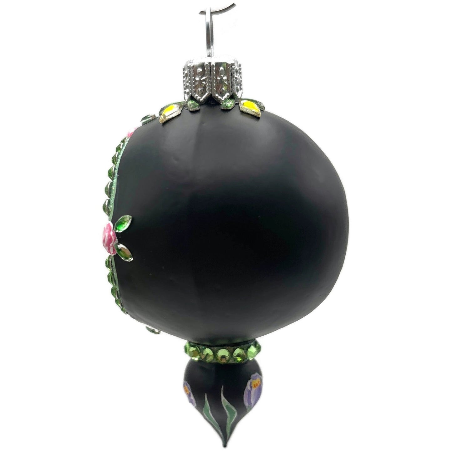 Patricia Breen Memento Reflector Botanical Black Petite Drop Christmas Ornament