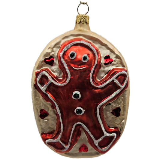 Christopher Radko Ginger Hearts Red Gingerbread Man Christmas Ornament 96-239-0